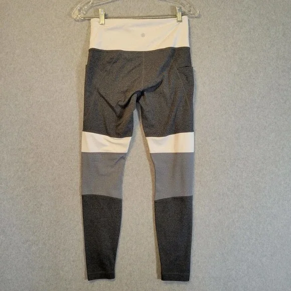 ATHLETA Womens Crop Leggings Size Small Gray/White RN #54023 Side Pockets EUC - Picture 7 of 12